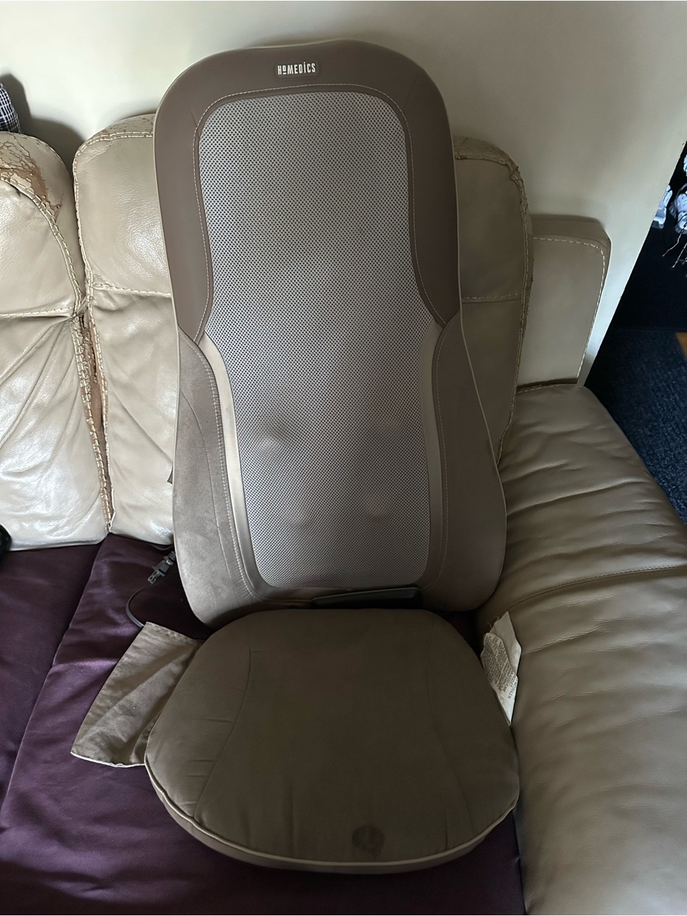 HoMedics Tan and Gray Massage seat